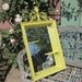 Upcycled Mirrored Wall Shelf, Display Case, Shadow Box, Mirror, Lemon Grass Yellow