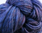 Wool Yarn Handspun BERRY BLUES Wool Glitz Yarn 165yds 3.75oz 7-8wpi aspenmoonarts knitting