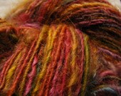 Handspun Wool Yarn BELLES RAINBOW  Lincoln Longwool Fleecespun 132yds 4.75oz 9-10wpi aspenmoonarts