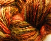 Handspun Wool Yarn AUTUMNAL English Leicester Longwool Fleecespun 96yds 3.4oz 8wpi