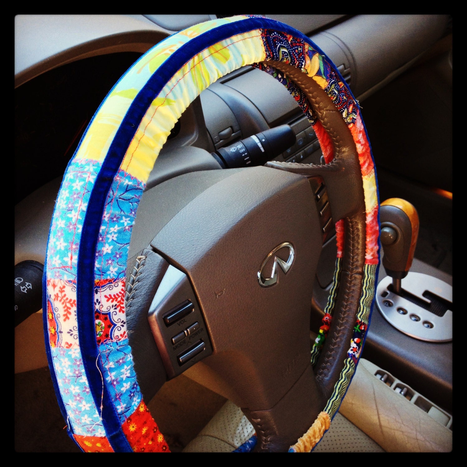 Patchwork Hippie Chic Steering Wheel Cover
