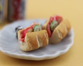Roast Beef and Salad Sandwich - Studs / Post Earrings