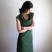 Organic Cotton Short Sleeve Ivy Green Dress / Cap Sleeve / Cowl Neck / Custom Made to Order