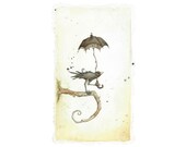 April Showers (Bird with Umbrella) - 8.5" x 11" signed art print