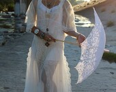 Beautifully Romantic Great GATSBY FLAPPER QUEEN Sheer Lace Wedding Dress Ooak