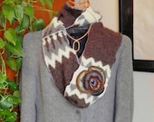 uber thick superior pure wool neck warmer / cowl / scarf with 80s kitchy appeal...by mia baggali