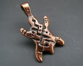 NEW Naos - Tribal Sea Turtle Pendant - Mykonos Greek Bronze - Double Sided