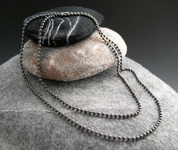 Gunmetal Tone Ball Chain Necklace - 18" 20" 22" 24" inch lengths - Lead Nickel Free 1.5mm Thick - Fits Lampwork Big Hole Beads