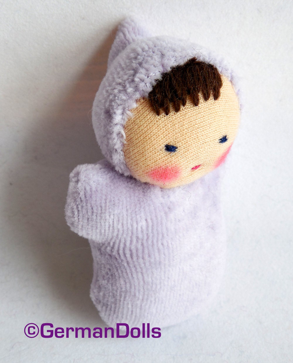 GermanDolls Lavender Pocket Doll, made in the Waldorf Tradition, Waldorf Easter Basket treat
