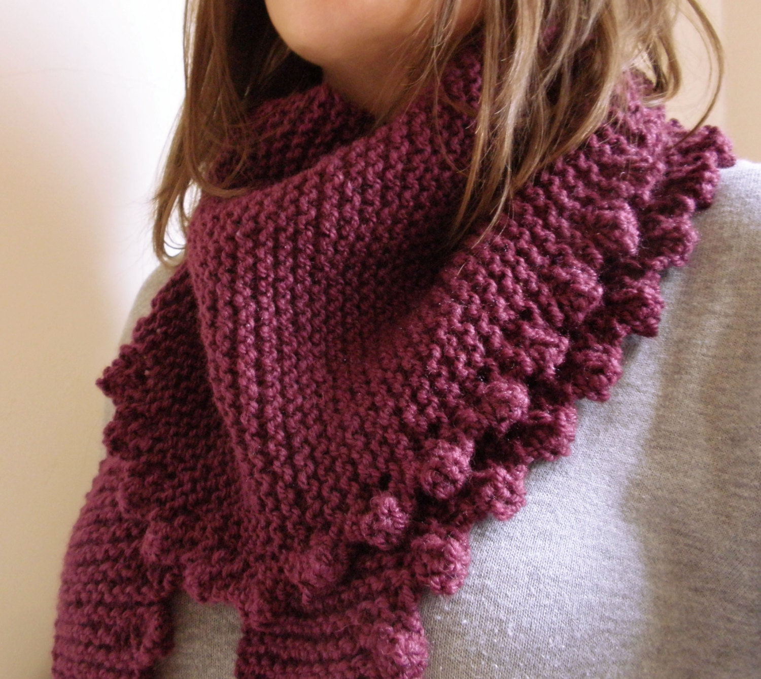 Womens shawl scarf - Berry