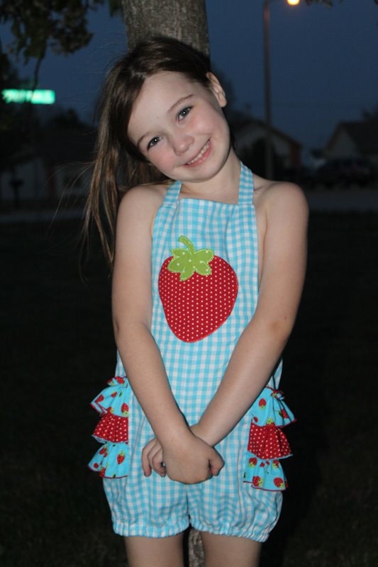 PDF Sewing Pattern - Ruffled Romper Pattern, Girls Romper Pattern - sizes 2 - 6