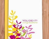 congratulations card / graduation card / bright leaves