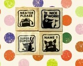 Teacher stamps - four pack of monster rubber stamps