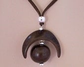 Celestial Pendant - Sun 'n Moon inspired - Brown Tagua Nut