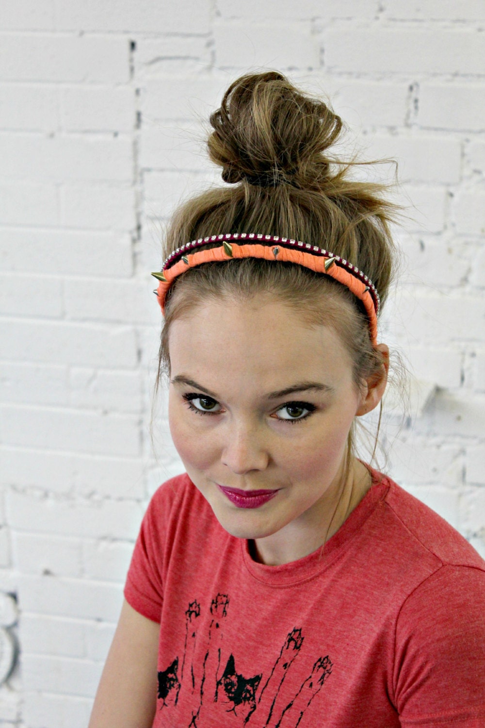 Studded Fabric Wrapped Headband Crown