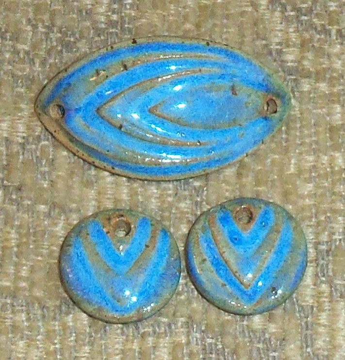 Blue Spindle Cuff and Drops