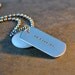 warrior necklace for men - solid sterling dog tag hand stamped with My Warrior