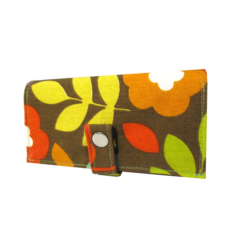 Floral Pop ) Pocketbook Slash Checkbook Holder