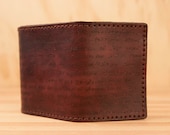 Leather Trifold Wallet - Mahogany  - Personalized Smokey Pattern