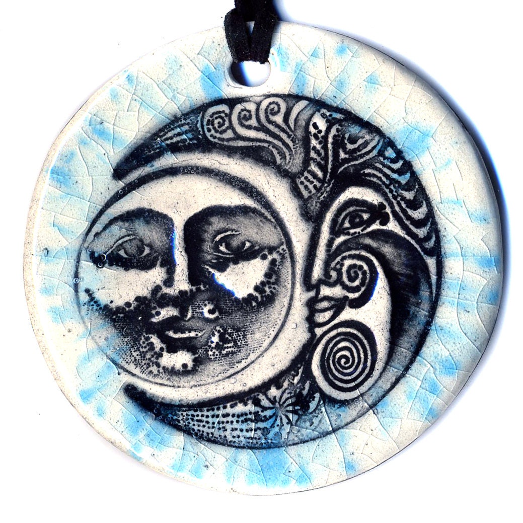 Phases of the Moon or Pareidolia in Blue Crackle