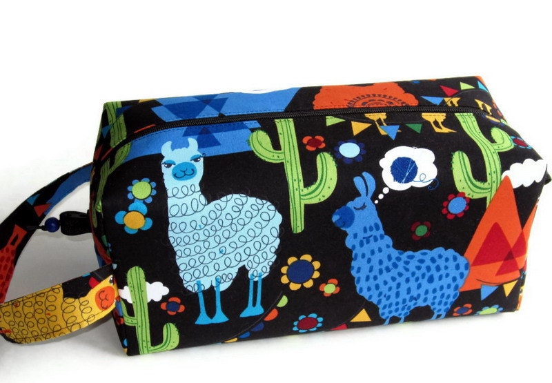 Bigger Boxy Bag Knitting Project Bag - Molly Llama 1