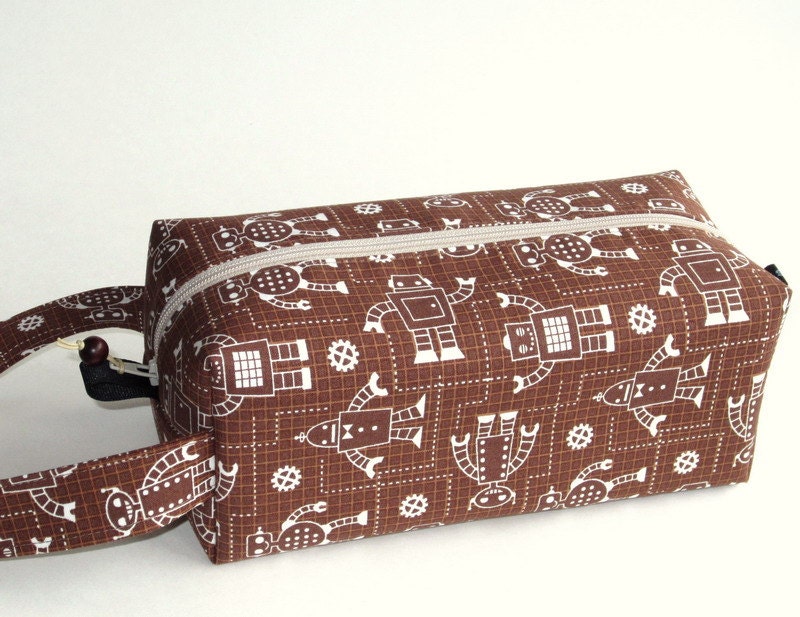 Boxy Bag Knitting Project Zippered Pouch - Robot Factory