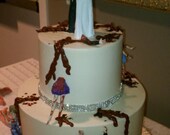 Custom Zombie Hunters With Zombies Wedding Cake Toppers Figure set - Personalized to Look Like Bride Groom from your Photos