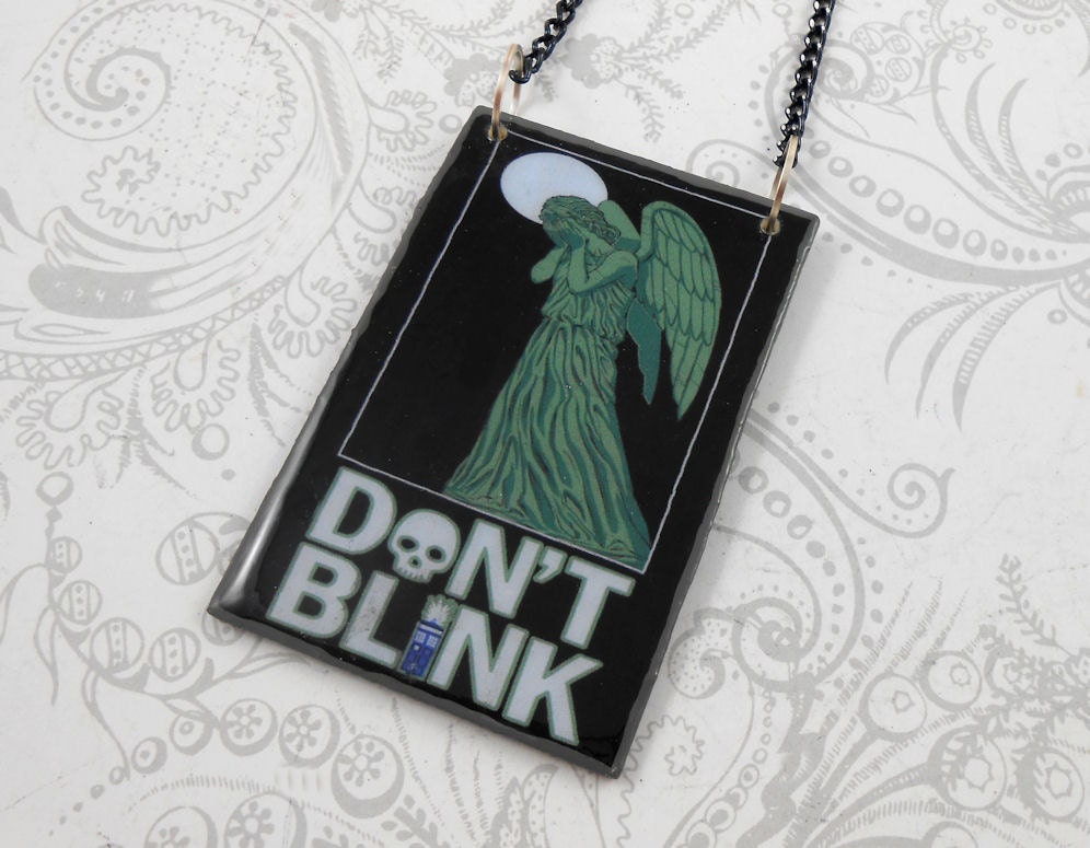 Large Weeping Angel Doctor Who Inspired Pendant Necklace