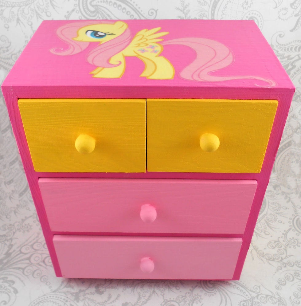 Fluttershy Pink and Yellow Stash Jewelry Box