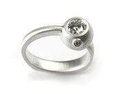 Palladium Moissanite Diamond Engagement Ring