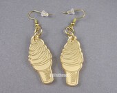Gold Ice Cream Cone Earrings