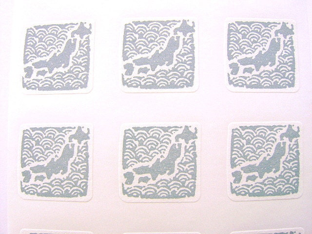Japanese Stickers Map of Japan Traditional Japanese (S66)
