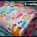 CUSTOM Unicorns baby or toddler blanket turquoise pink and rainbow girl with your choice of mink