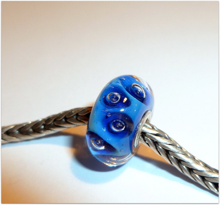 Luccicare Lampwork Bead - Bubbles -  Lined with Sterling Silver