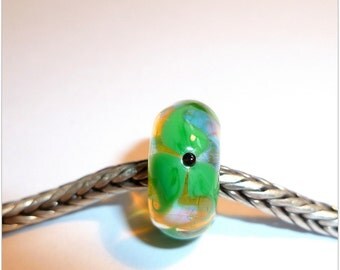 Luccicare Lampwork Bead - Flowers -  Lined with Sterling Silver