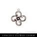 Silver Plated  Flower Charm for earrings or bracelets. ffcs-b
