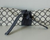Jewelry Bag Roll Gray and Cream Circles