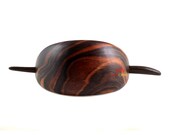 Striped Ebony Hair Barrette Handmade