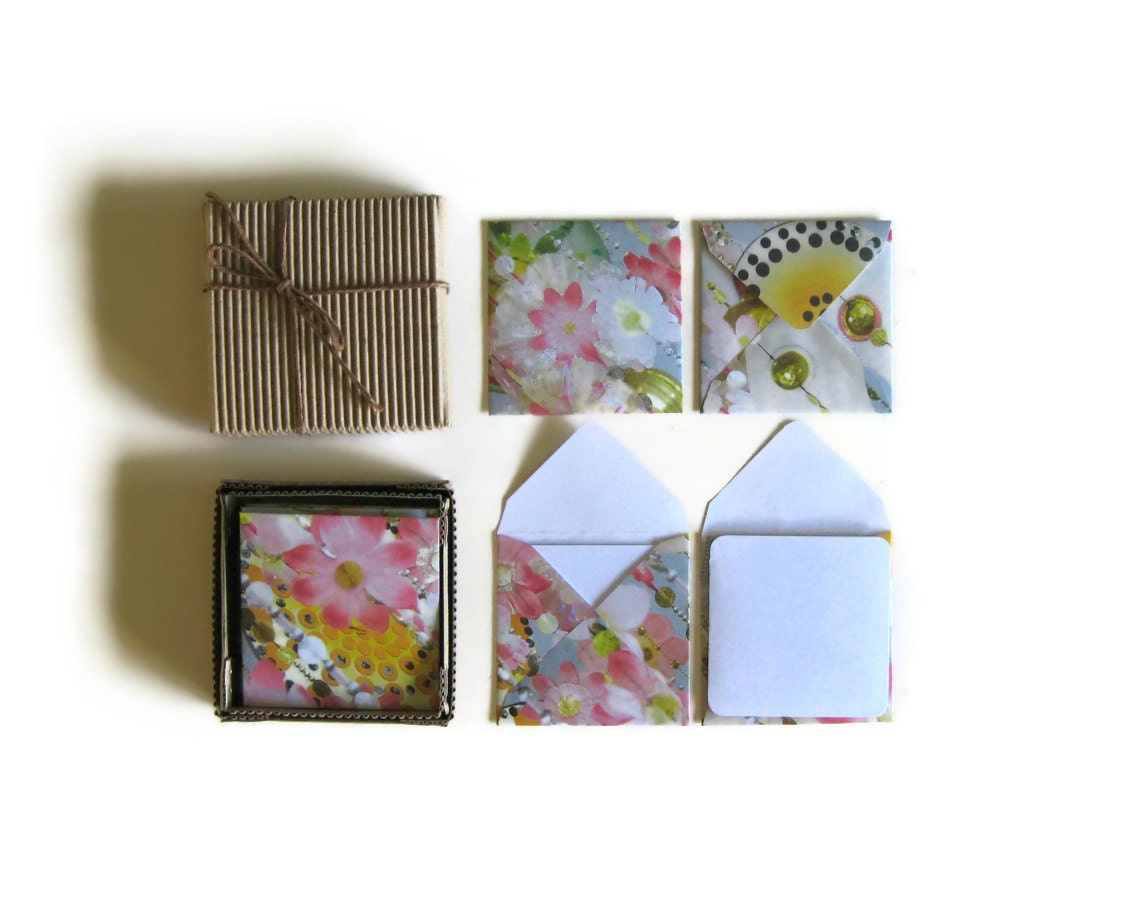 Pink Flowers - Mini Stationery Set