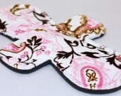 10 Inch Pink & Brown Paisley Minky Cloth Pad with Fleece back - Wide Width
