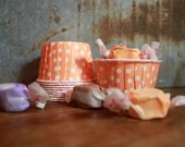 12 Orange with White Dots Baking Cups -- Paper Nut Cups -- Large 2" Il_170x135