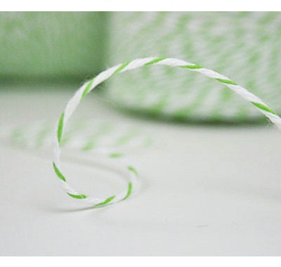 Green Apple Bakers Twine - Green & White - 15 yards sampler Il_570xn