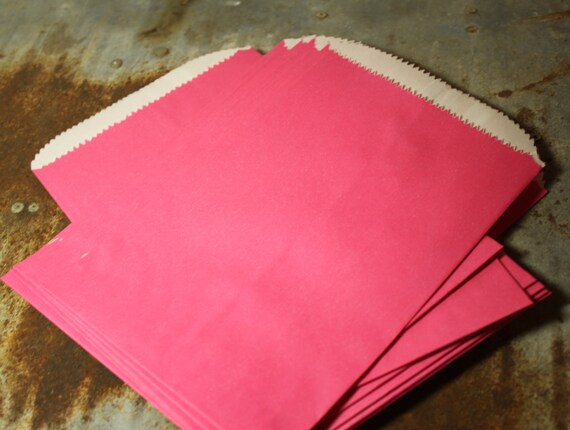 Bright Pink Goody Bag --Party Favor, Paper Bag - Gift -- set of 20 -- 4 3/4 X 6 3/4 Il_570xn