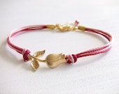 Golden Rose Jewelry Bracelet, Romance Love Bracelet, 16K Gold-Plated, Red and Pink, Mother's Day, Gift for Her