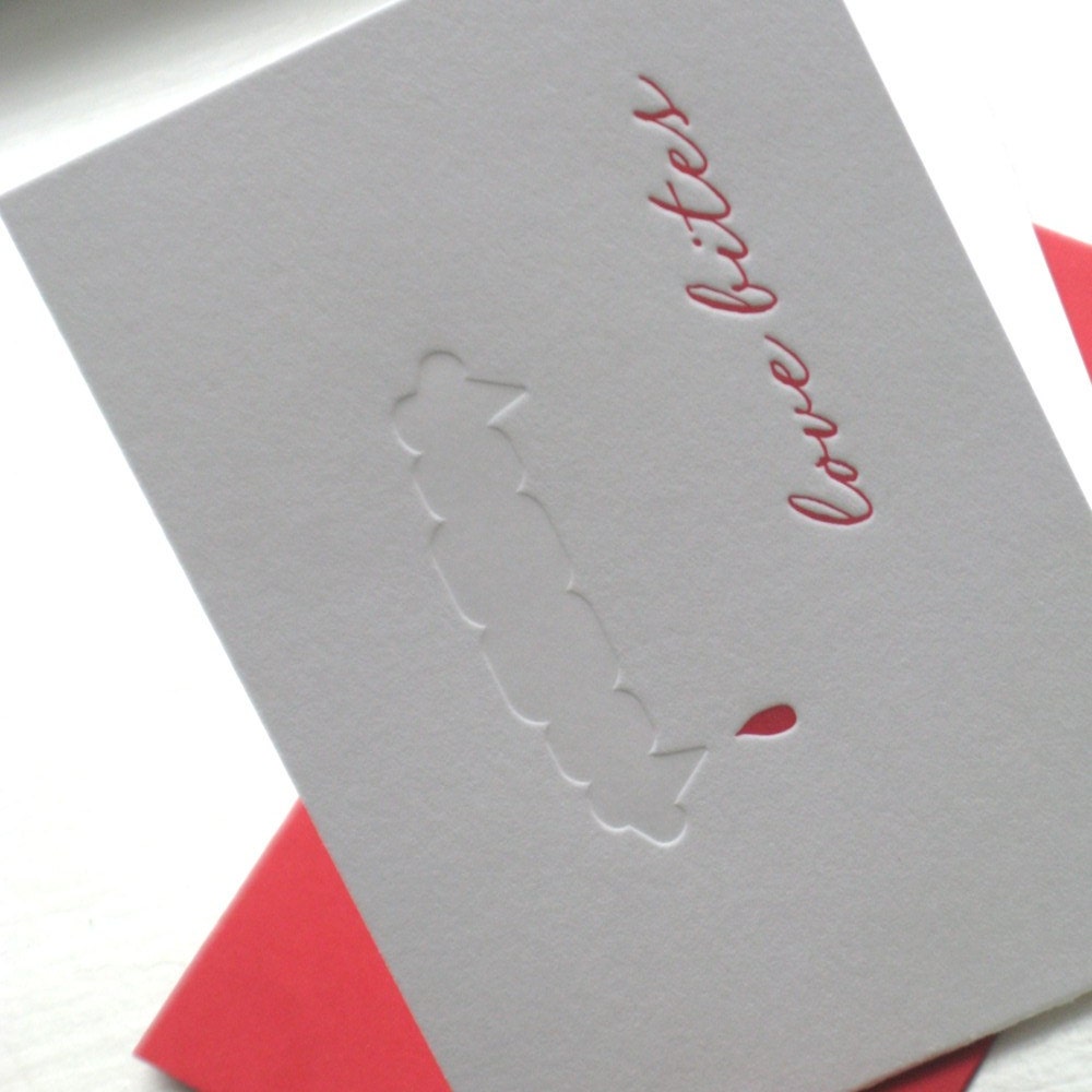 Valentine Card: love bites (Letterpress)