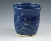 Small Ceramic Planter, Stoneware Plant Pot, Royal Blue  g031