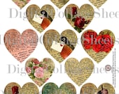 Instant Download Text Hearts Valentines Day Collage Sheet DCS- 1250  DigitalCollageSheets, Printables, Downloads