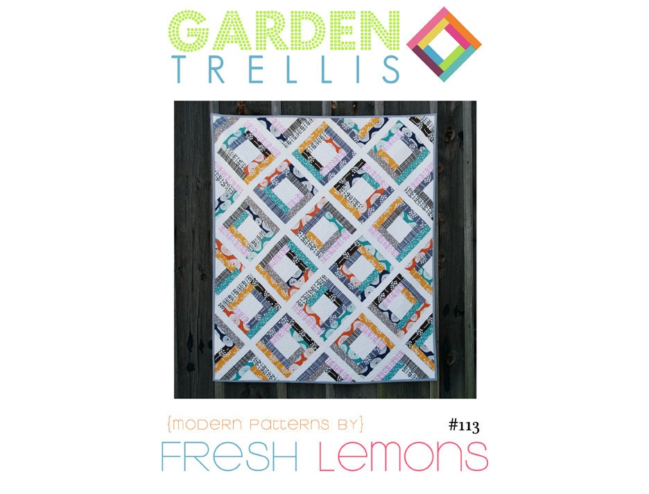 Modern Quilt Pattern - Garden Trellis - PDF