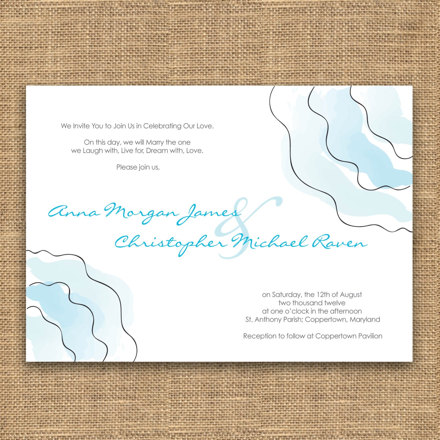 Wedding Invitation - Water Flowers