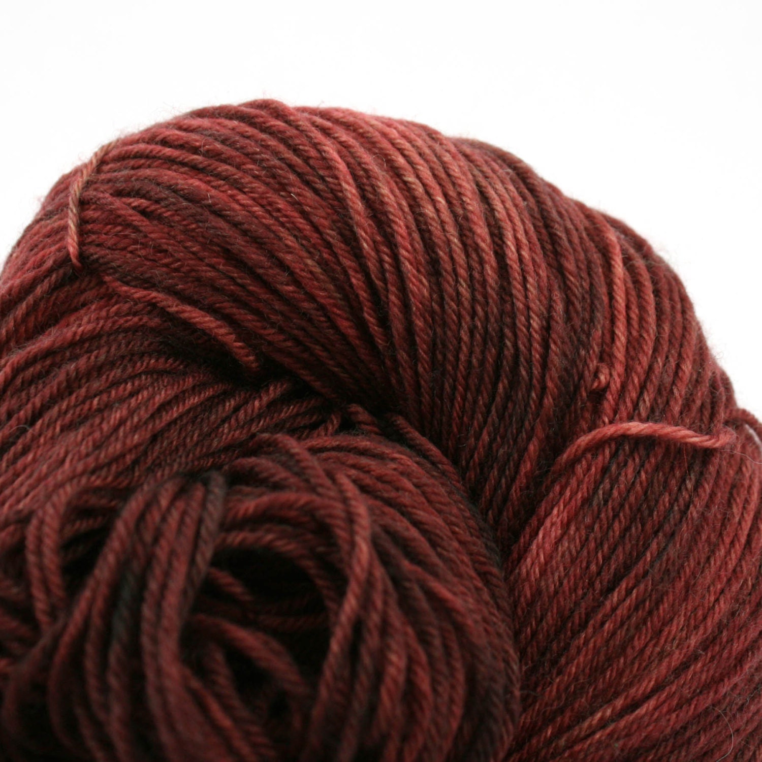 Hand Painted Merino Cashmere Sock Yarn 435 yds 100g Brownstone
